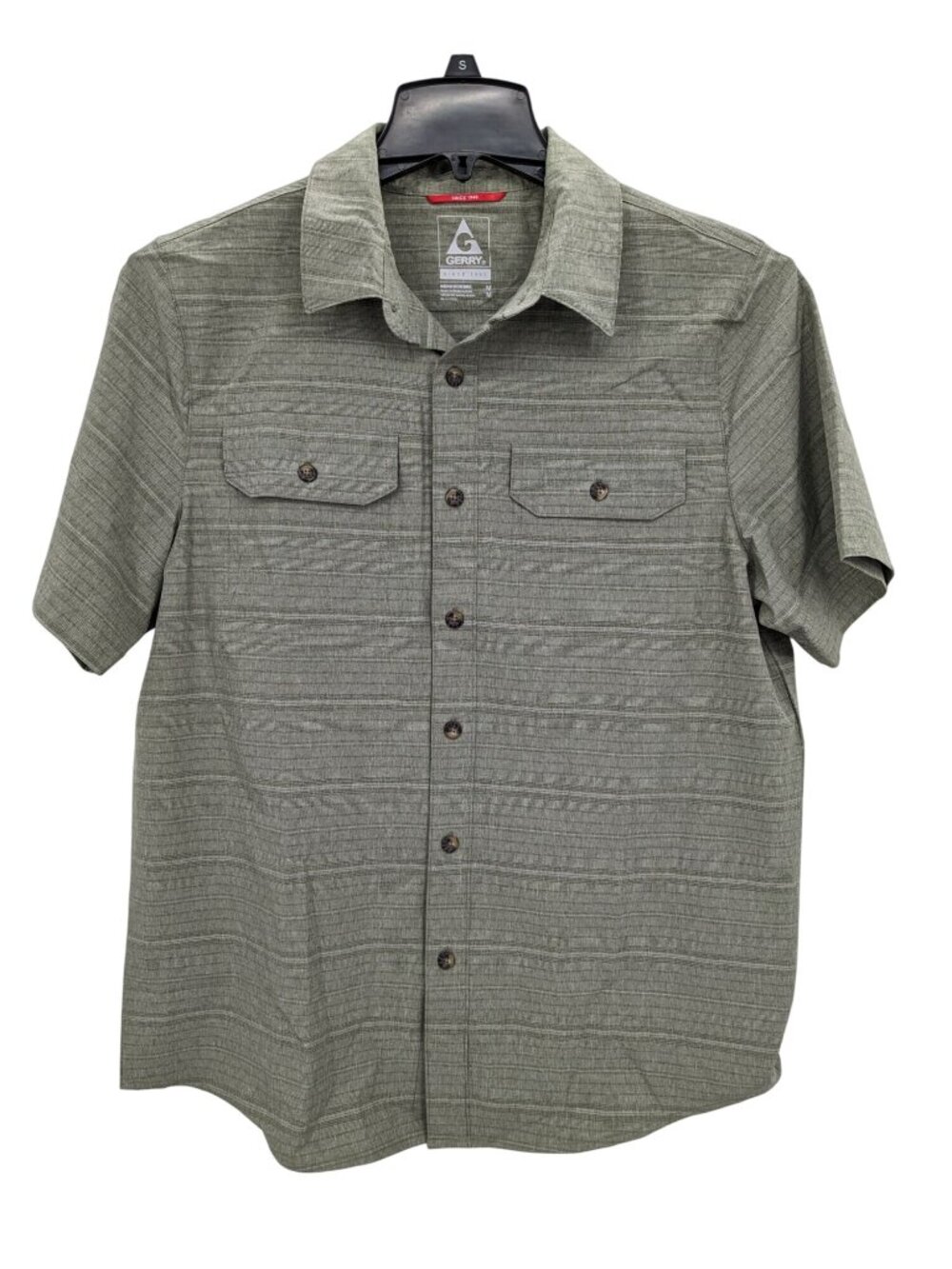 Gerry Short Sleeve Button Up Shirt Outdoor Stretch Travel Casual Hiking Medium